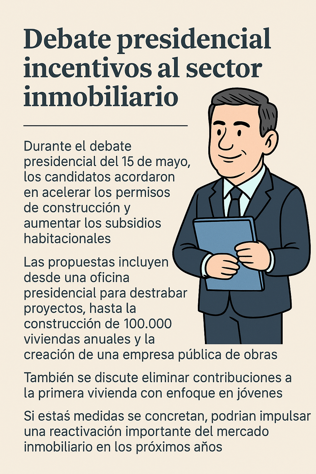 Propuestas del debate presidencial: reactivación del mercado de la vivienda