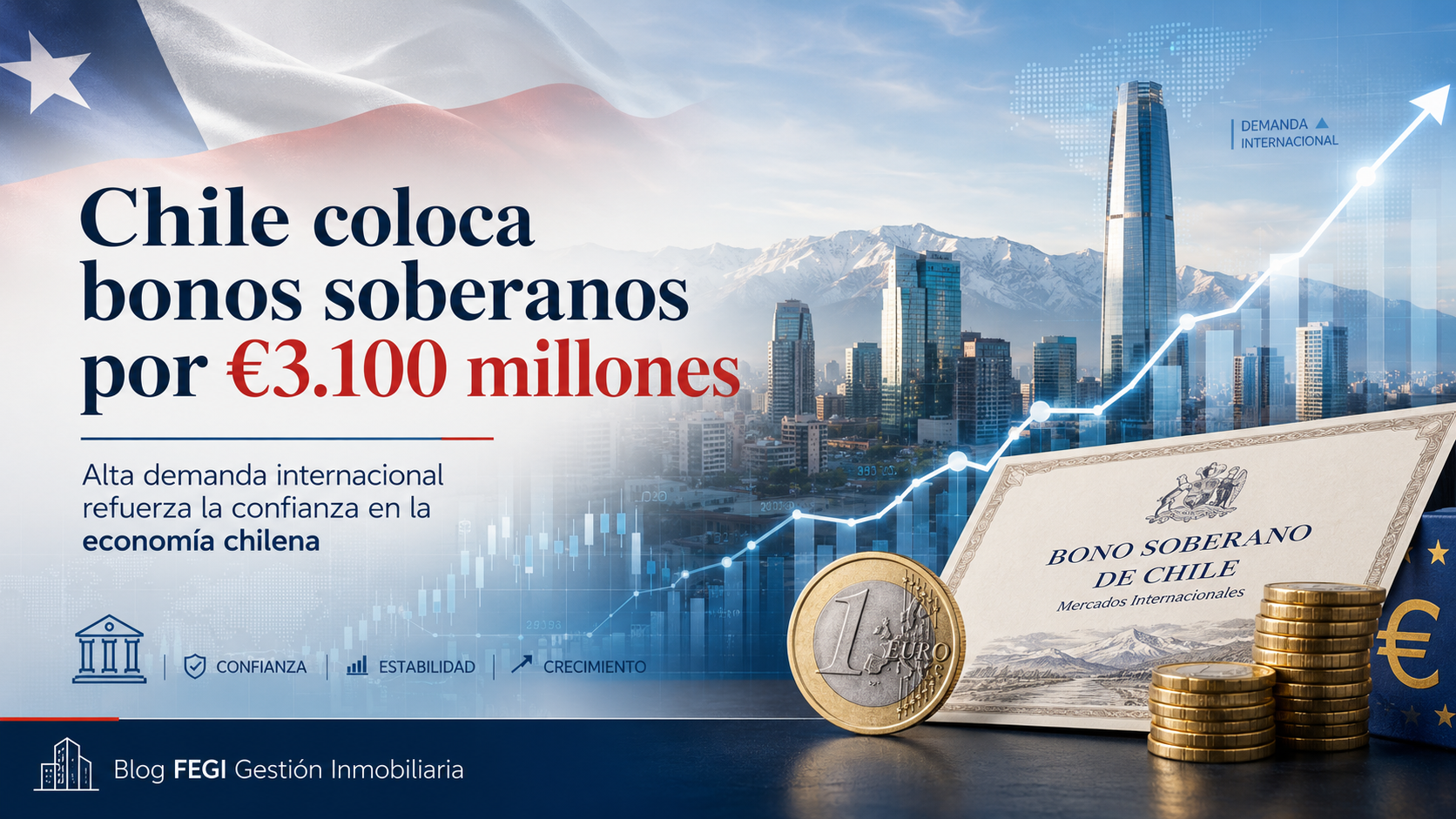 Chile coloca bonos soberanos por €3.100 millones y aumenta su deuda en 2026